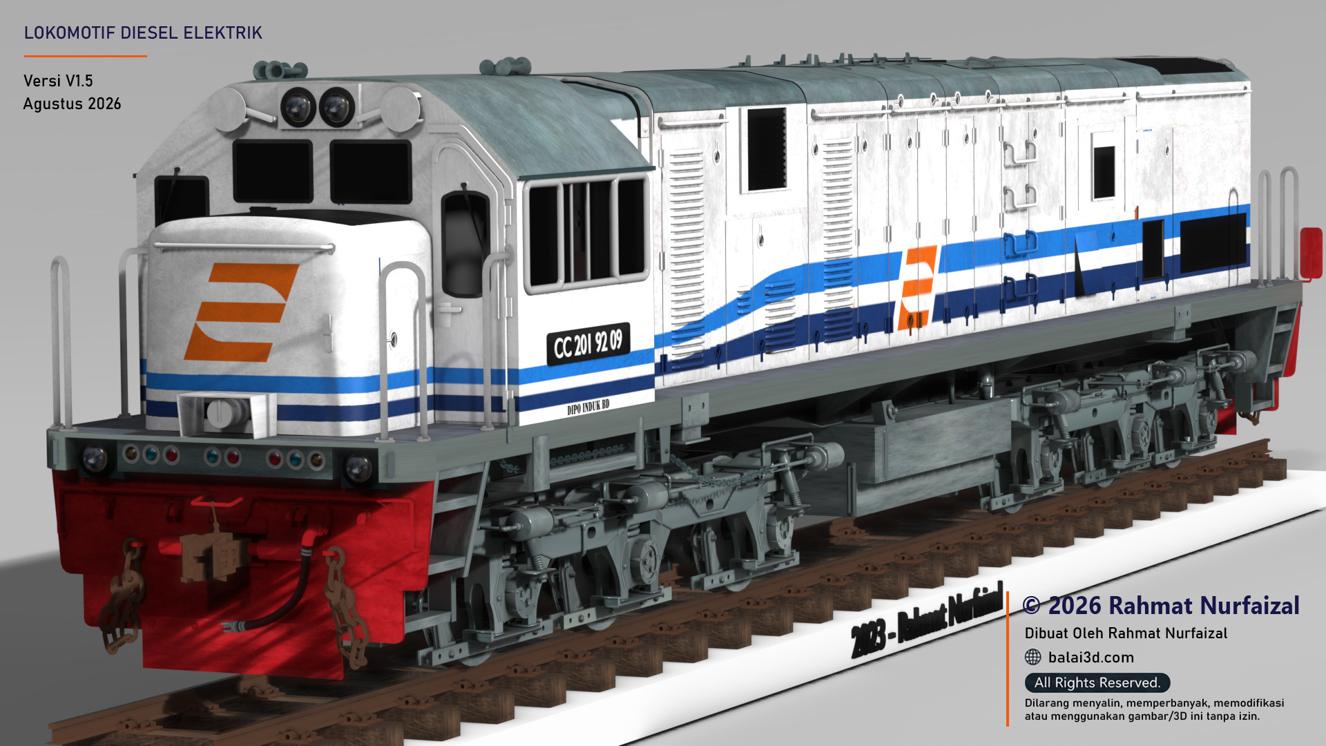 Model 3D Lokomotif CC 201 Tahun 2011