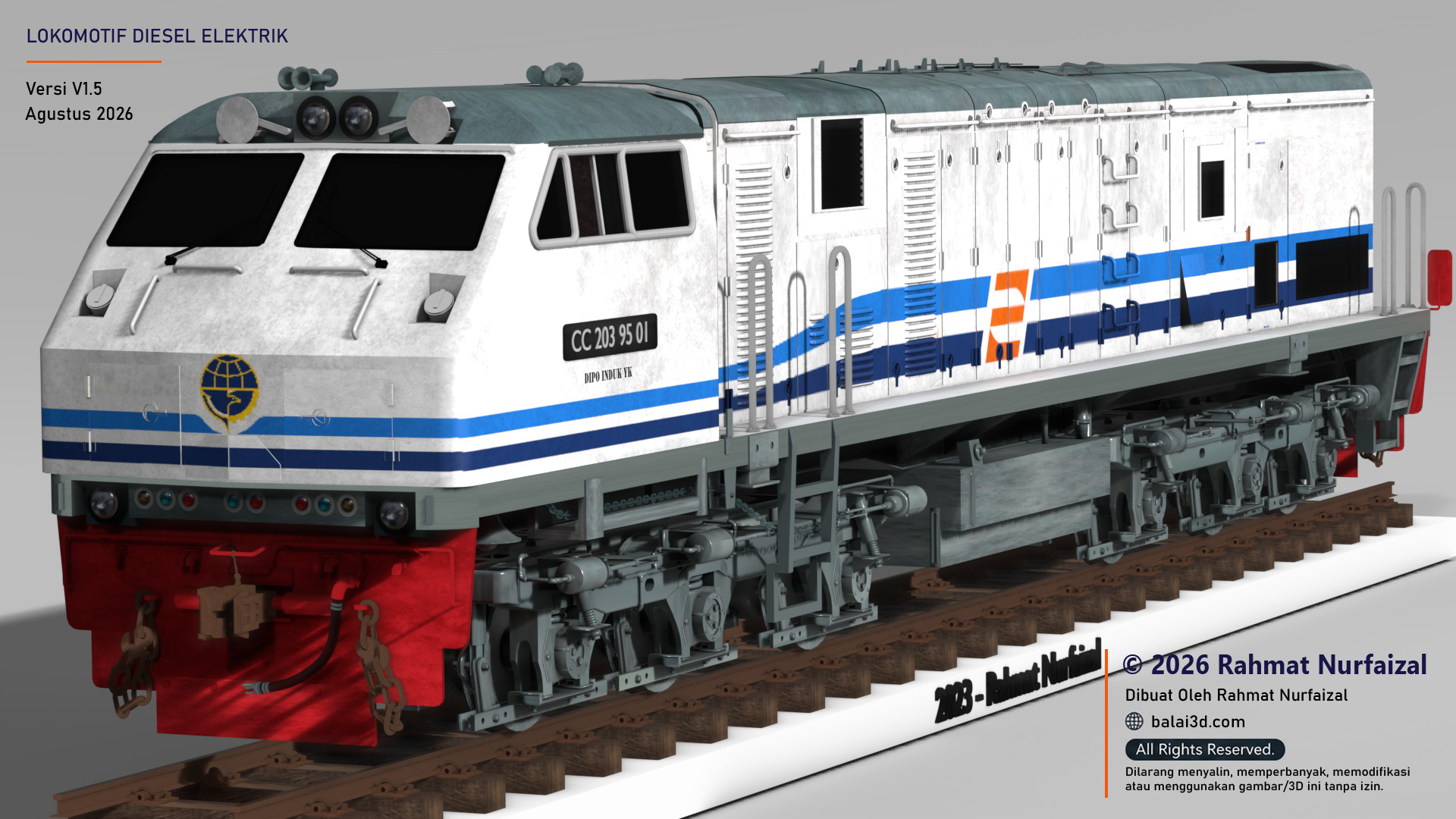 Model 3D Lokomotif CC 203 Tahun 2011