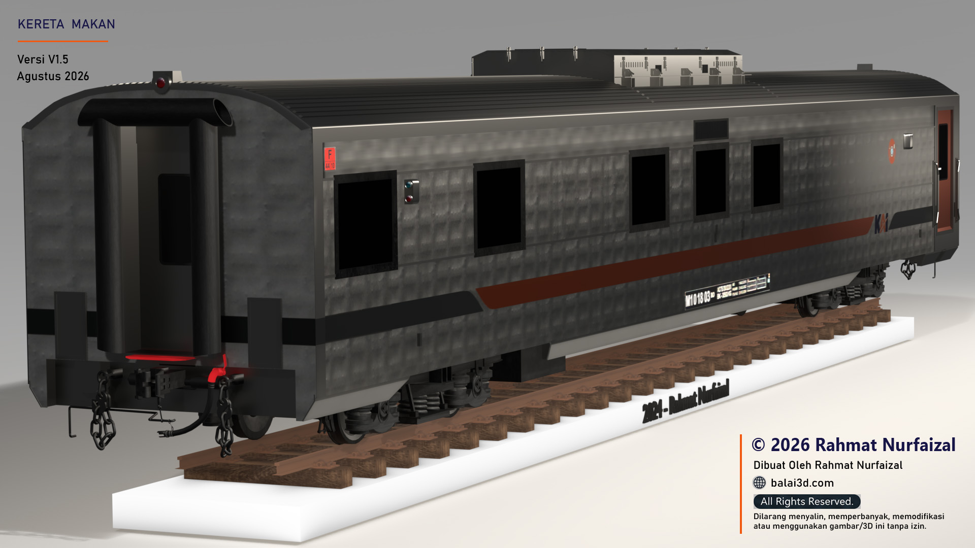 Model 3D Kereta Makan Stainless Steel